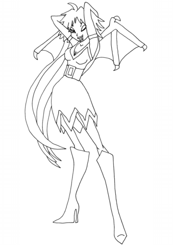 Winx Club Vampire Fairy Coloring Page